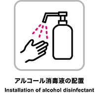 アルコール消毒液の配置